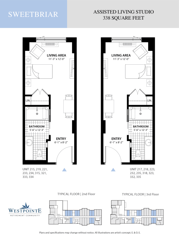 Floor Plans Westpointe Retirement
